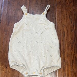 Cream Knit Baby Romper